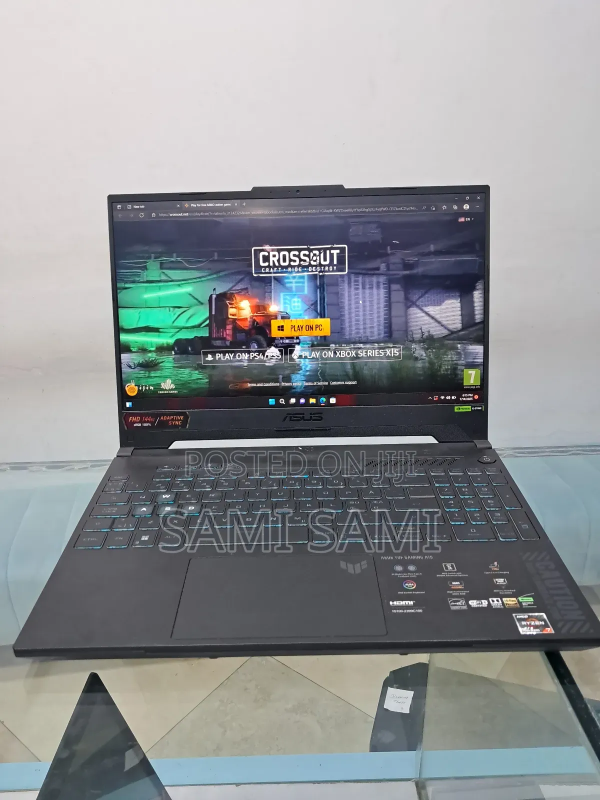 New Laptop Asus TUF Gaming A15 16GB AMD Ryzen 7 SSD 512GB