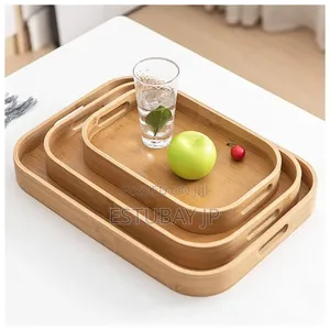 Photo - 3 Set Bamboo Serving Tray
