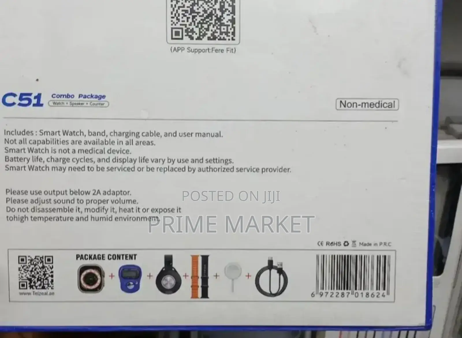 Telzeal C51 Smart Watch (Combo Package )