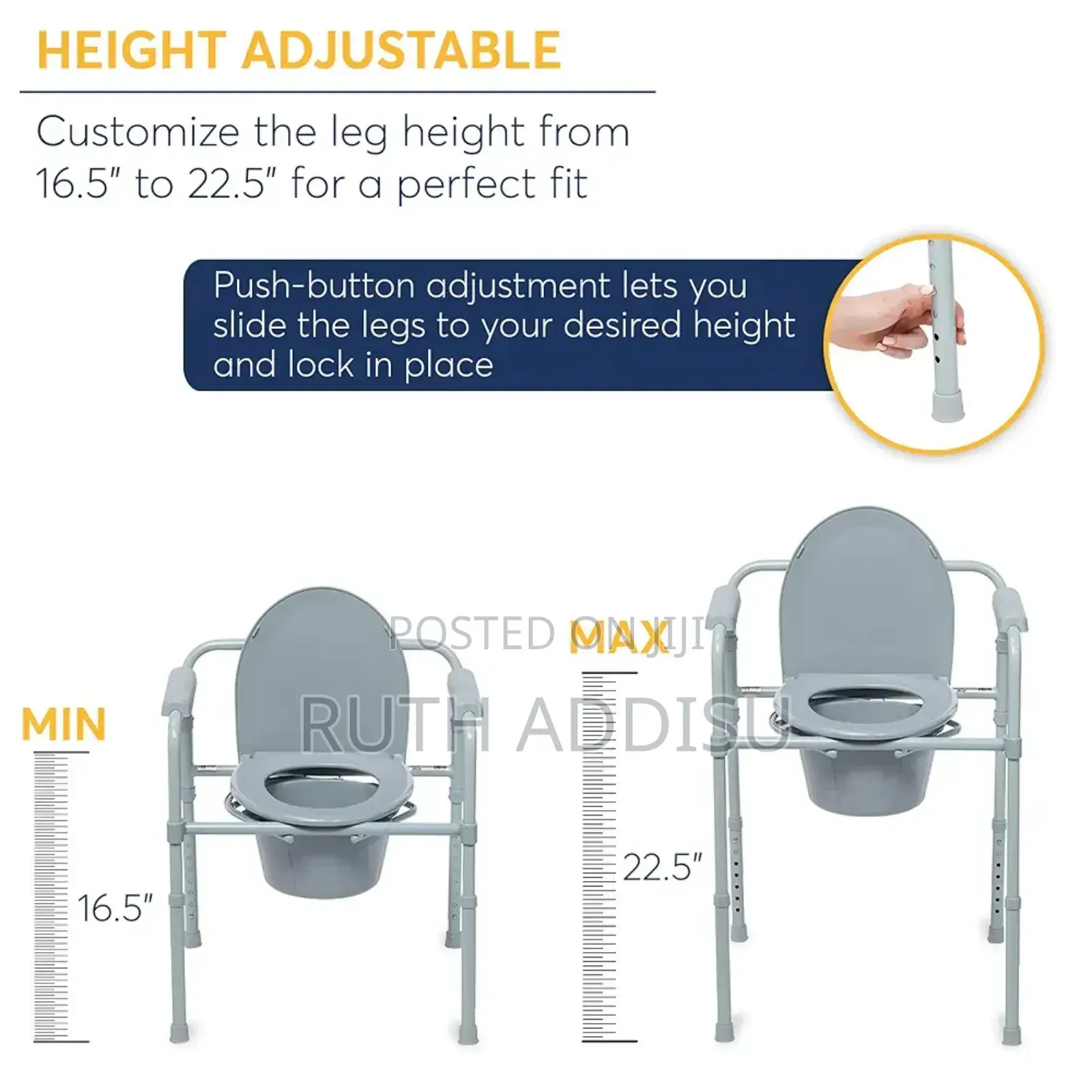 Commode Chair Adjustable Height Commode Chair袴吋toilet Chair