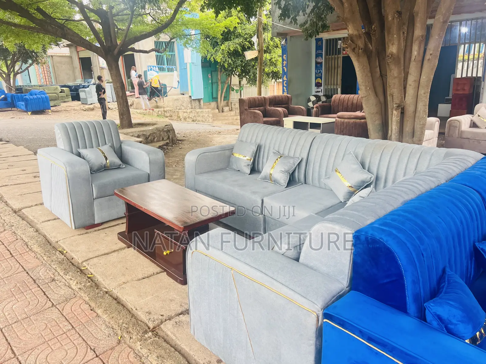 New Model L-Shape Sofa Made of Full of Wooden Material With