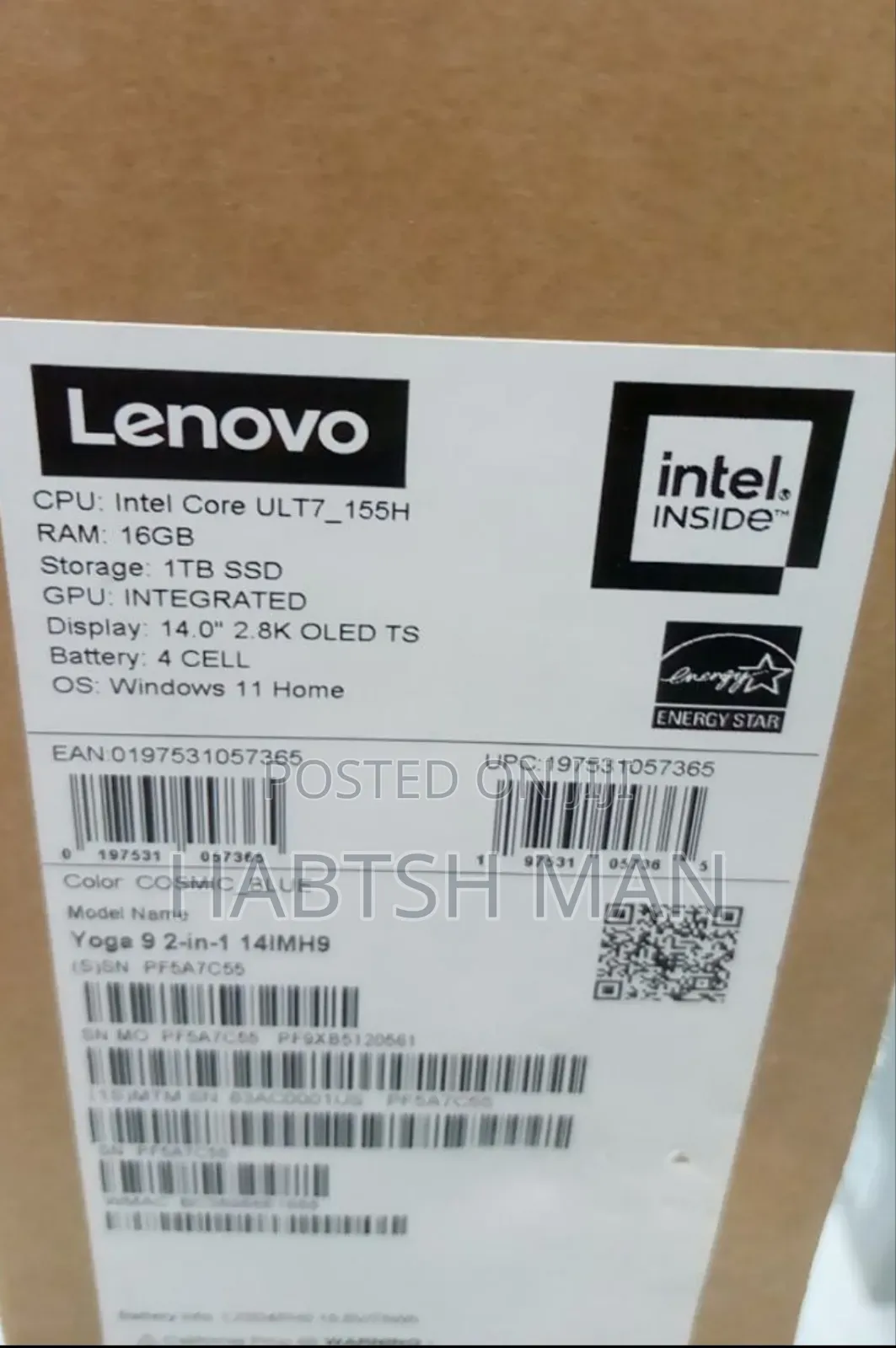 New Laptop Lenovo Yoga 9i 16GB Intel Core Ultra 7 SSD 1T