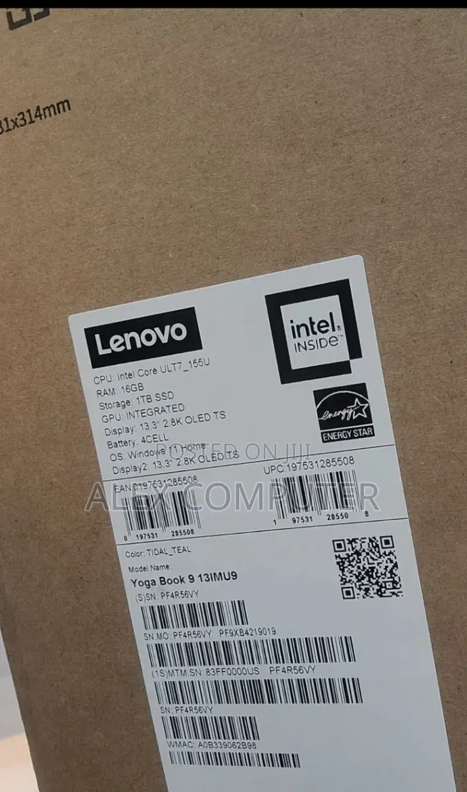 New Laptop Lenovo Yoga Book 9i 16GB Intel Core Ultra 7 SSD 1T