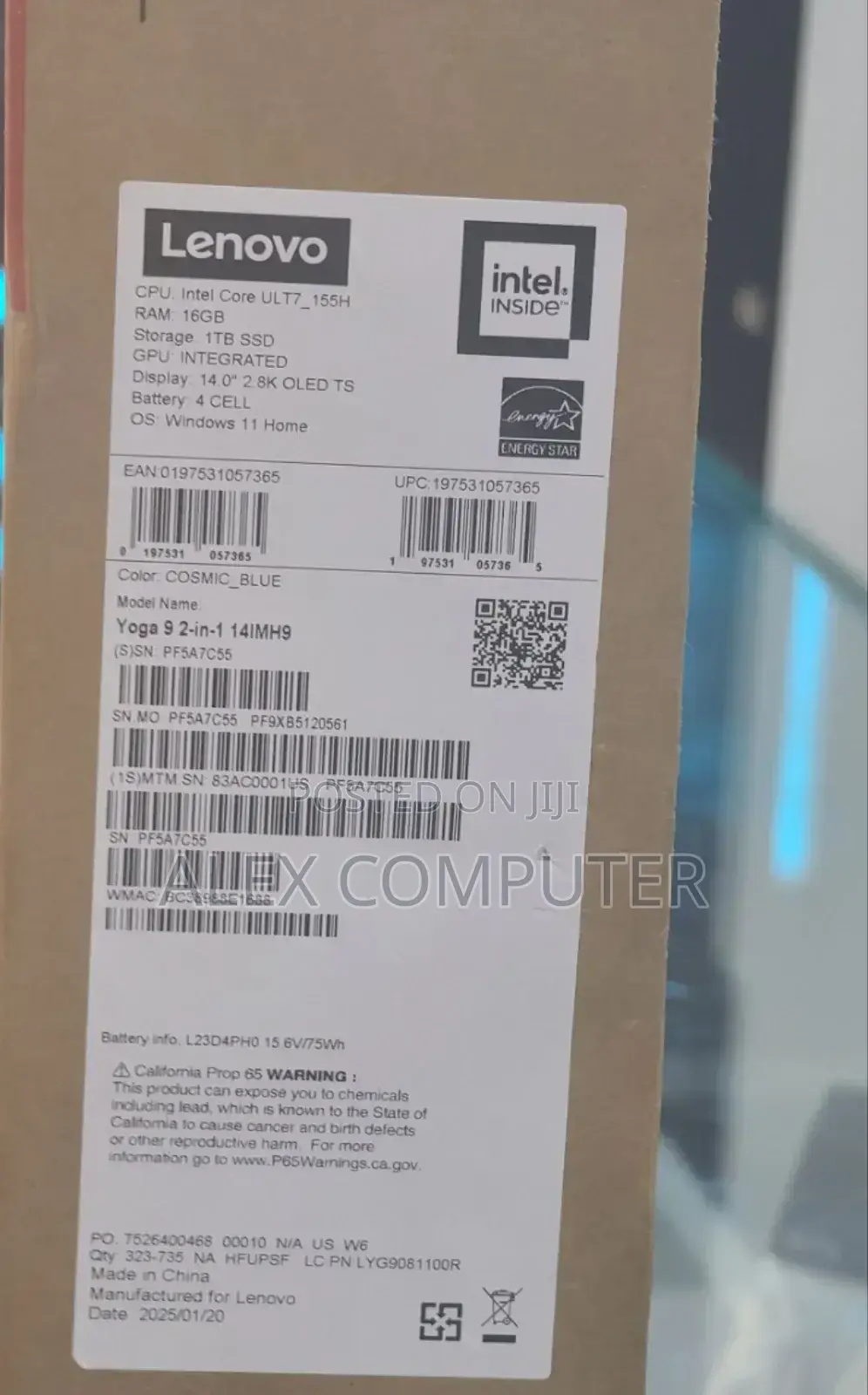 New Laptop Lenovo Yoga 9i 16GB Intel Core Ultra 7 SSD 1T