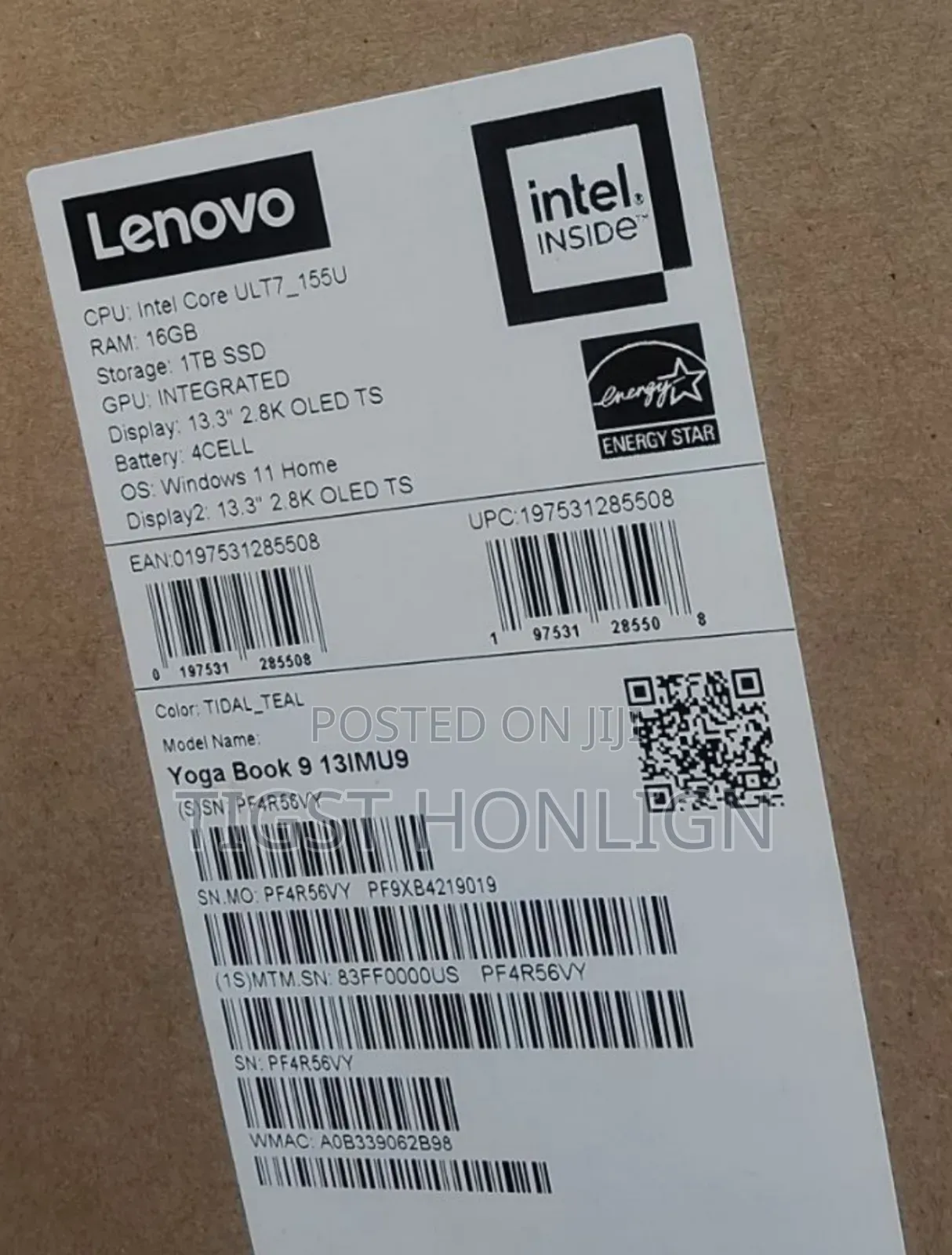 New Laptop Lenovo Yoga Book 9i 16GB Intel Core Ultra 7 SSD 1T