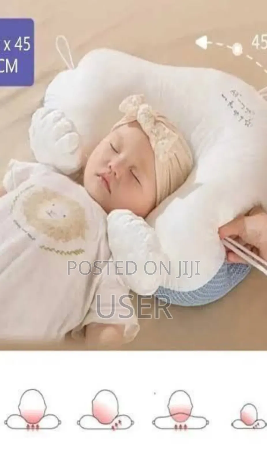 Baby Head Shaping Pillow With Body Positioner Cloud Shaped