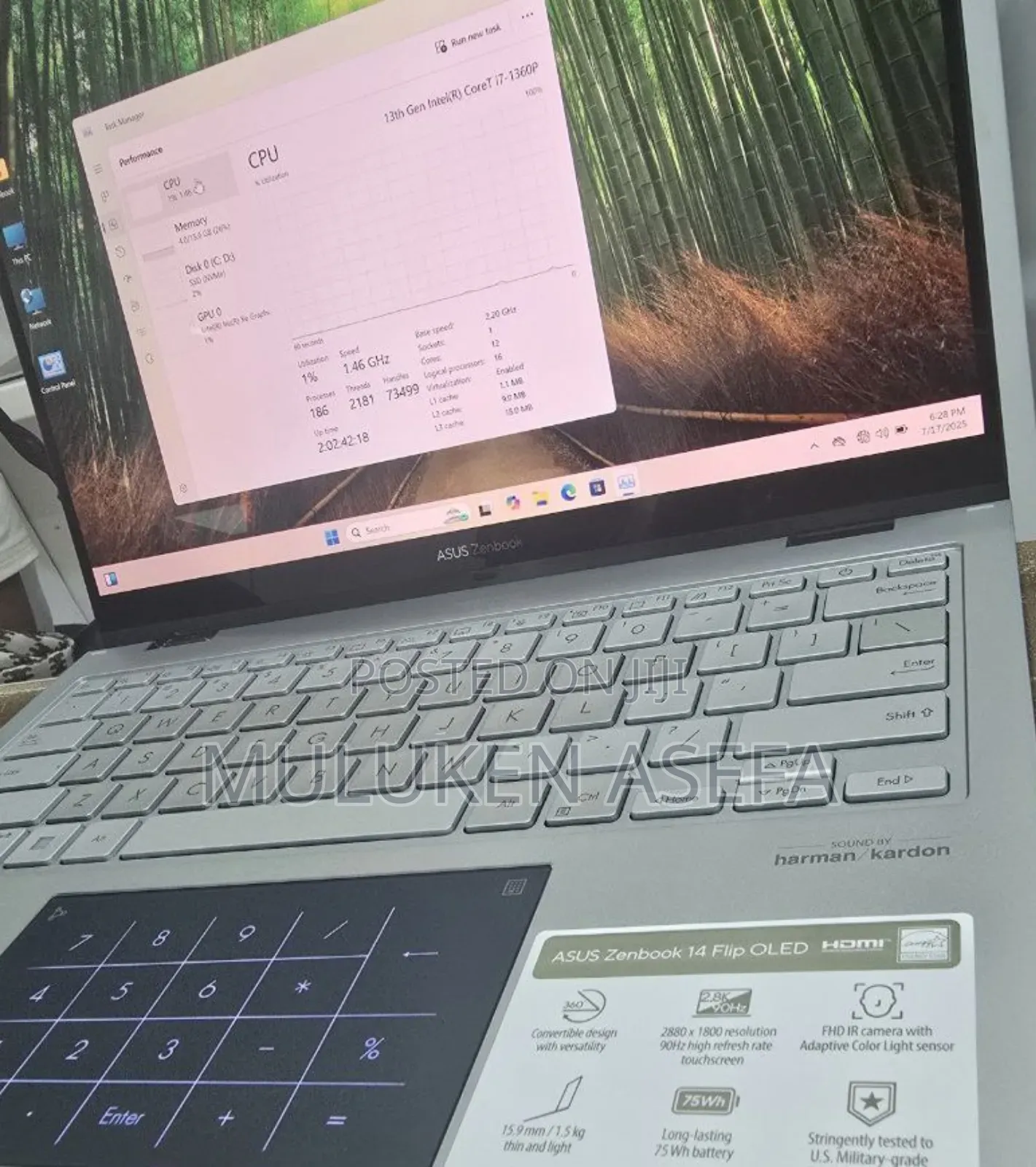 New Laptop Asus ZenBook Flip 14 UX461UN 16GB Intel Core I7 SSD 1T