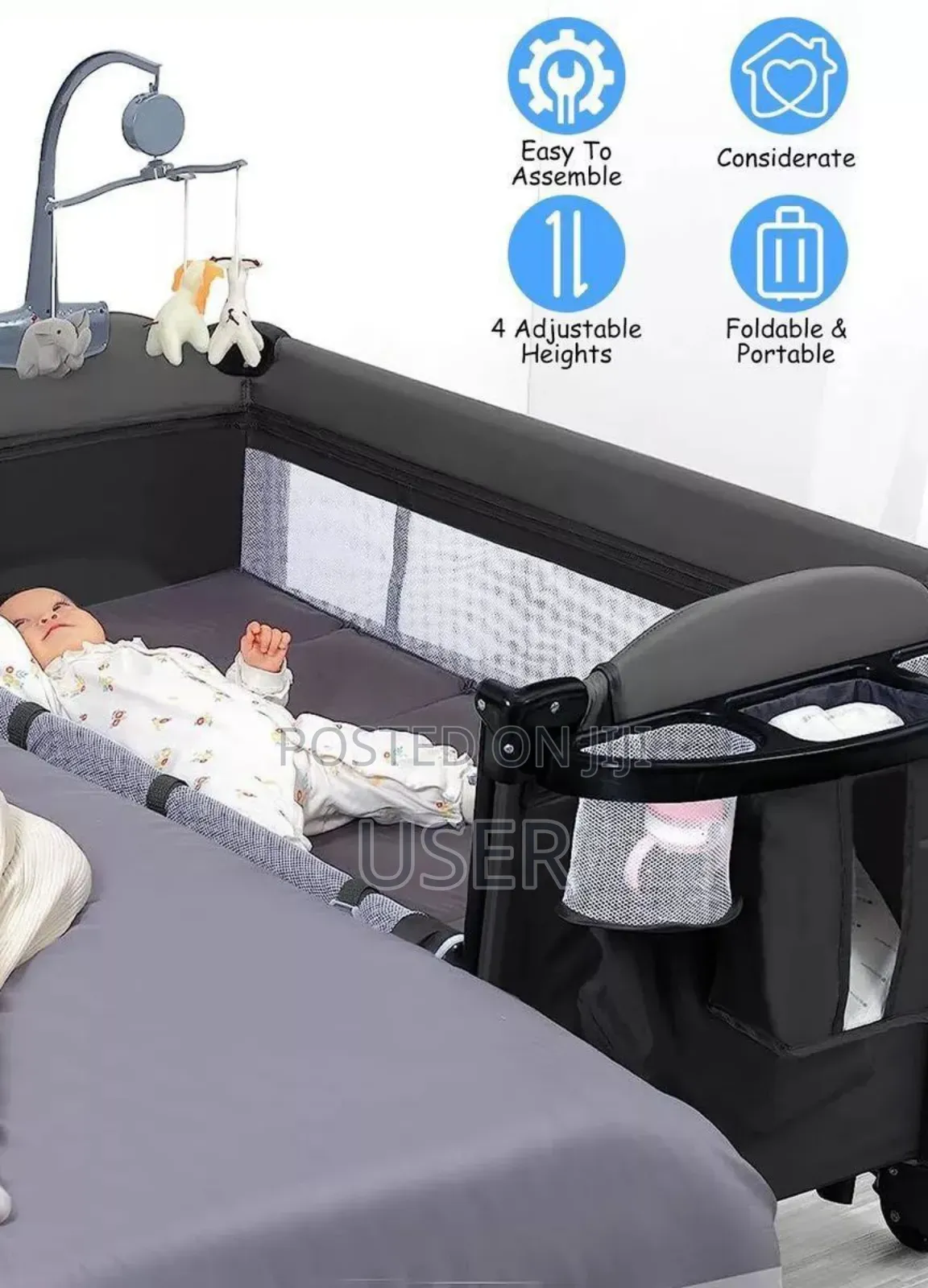 5in1 Deluxe Baby Bedside Crib