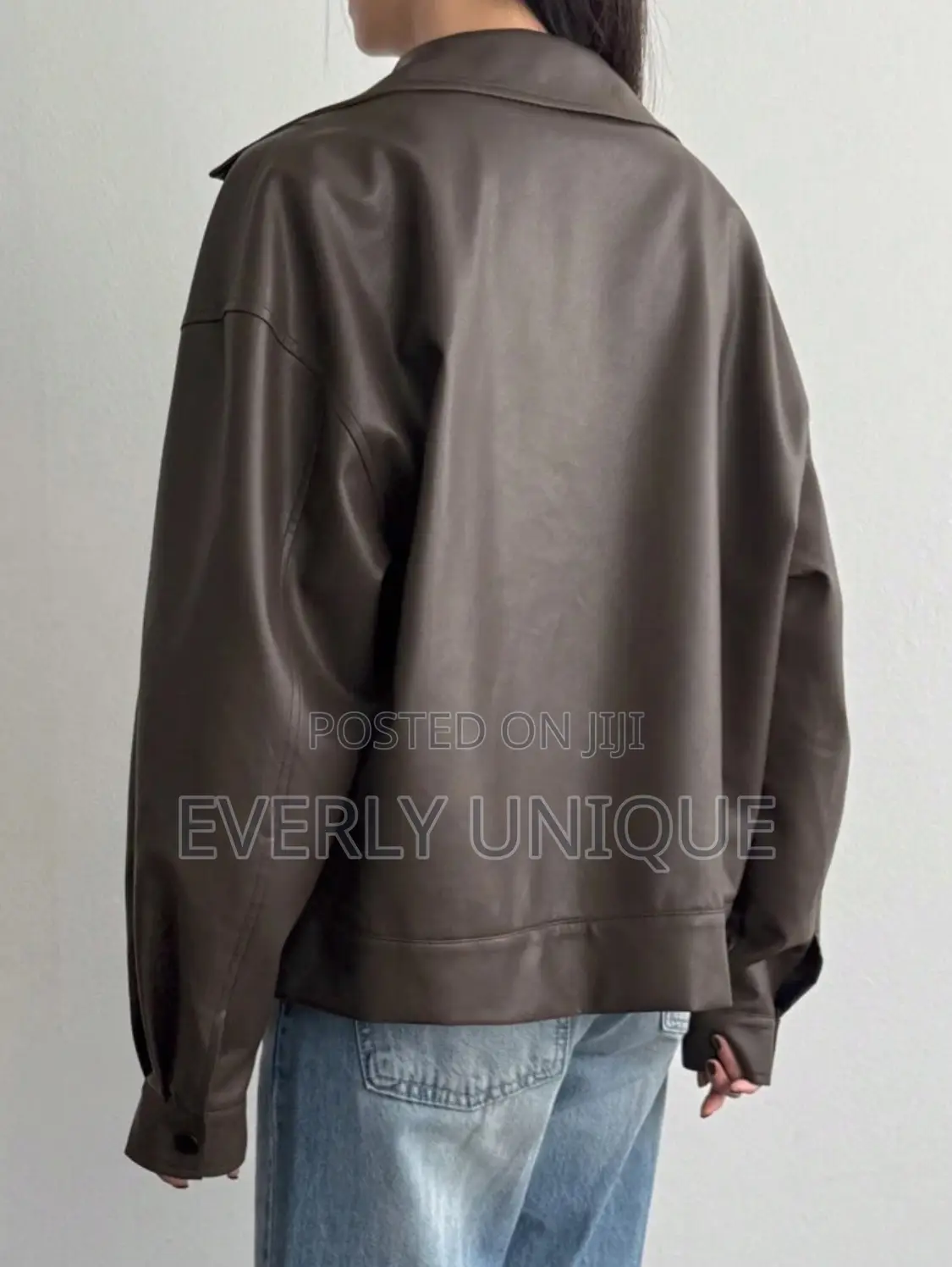 Dazy Oversized Leather Jacket, Unisex