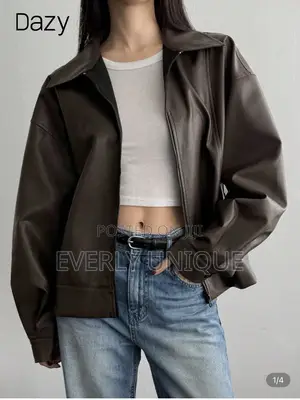 Photo - Dazy Oversized Leather Jacket, Unisex