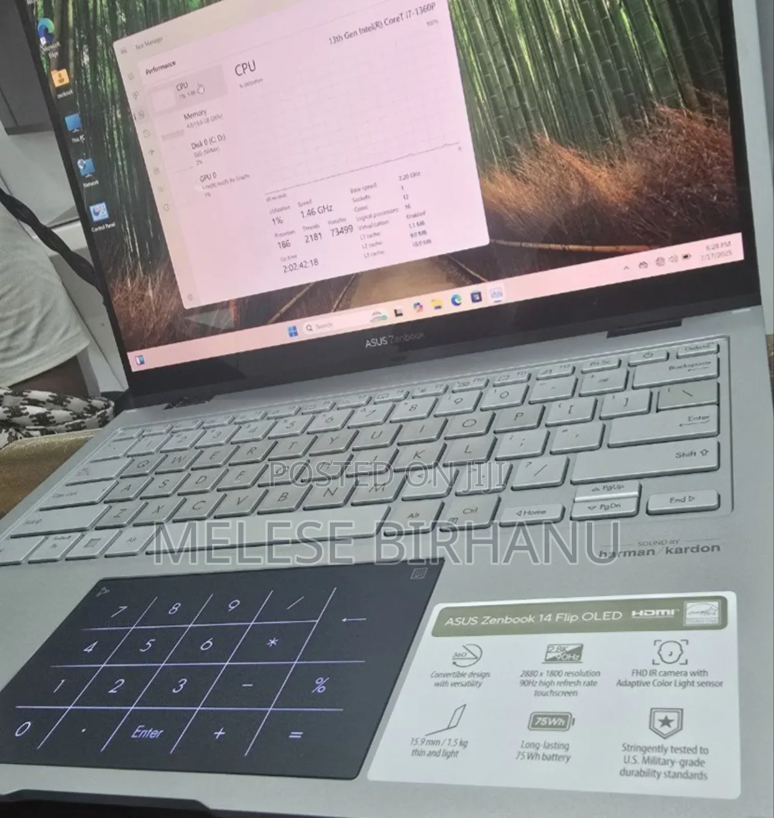 New Laptop Asus Zenbook 14 UX434 16GB Intel Core I7 SSD 512GB