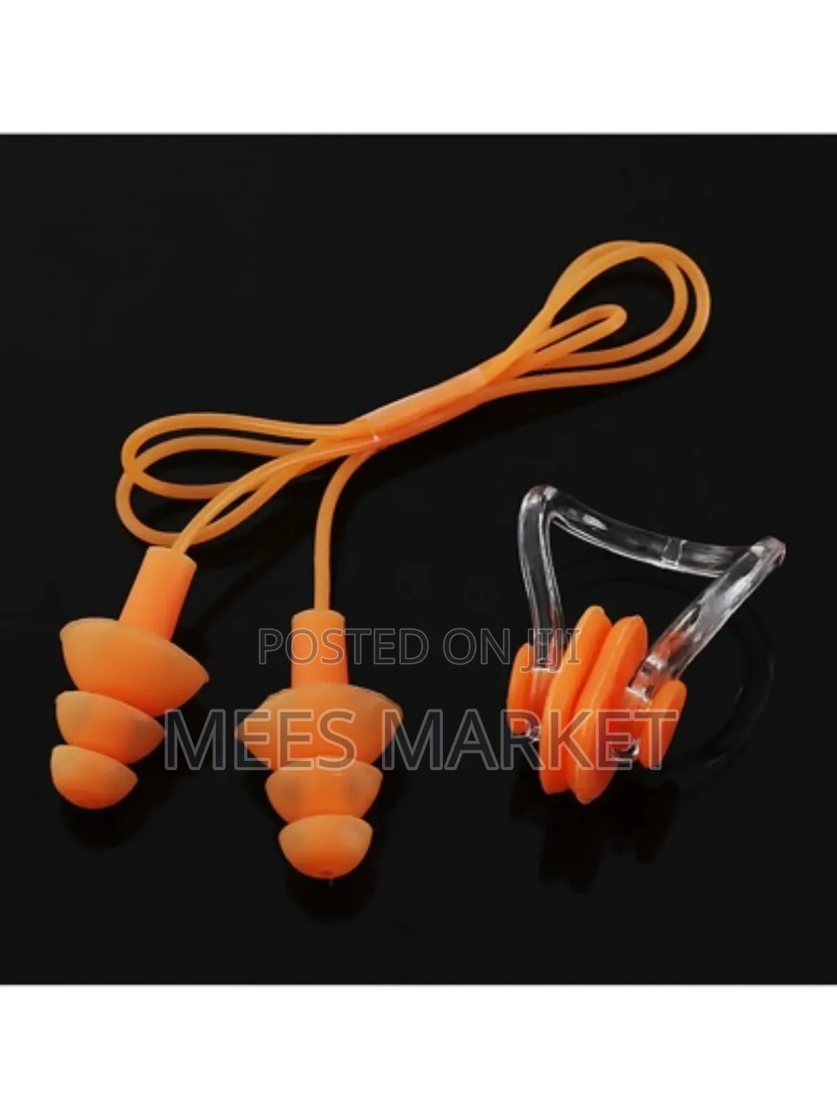 Swimming Earplugs And A Nose Clip
