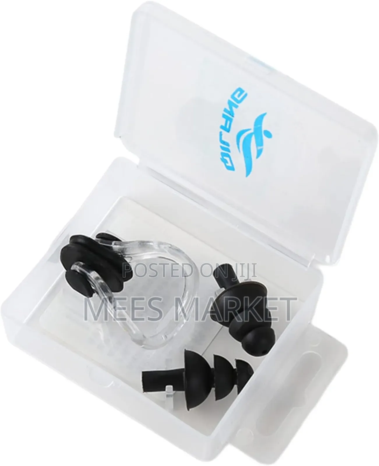 Swimming Earplugs And A Nose Clip