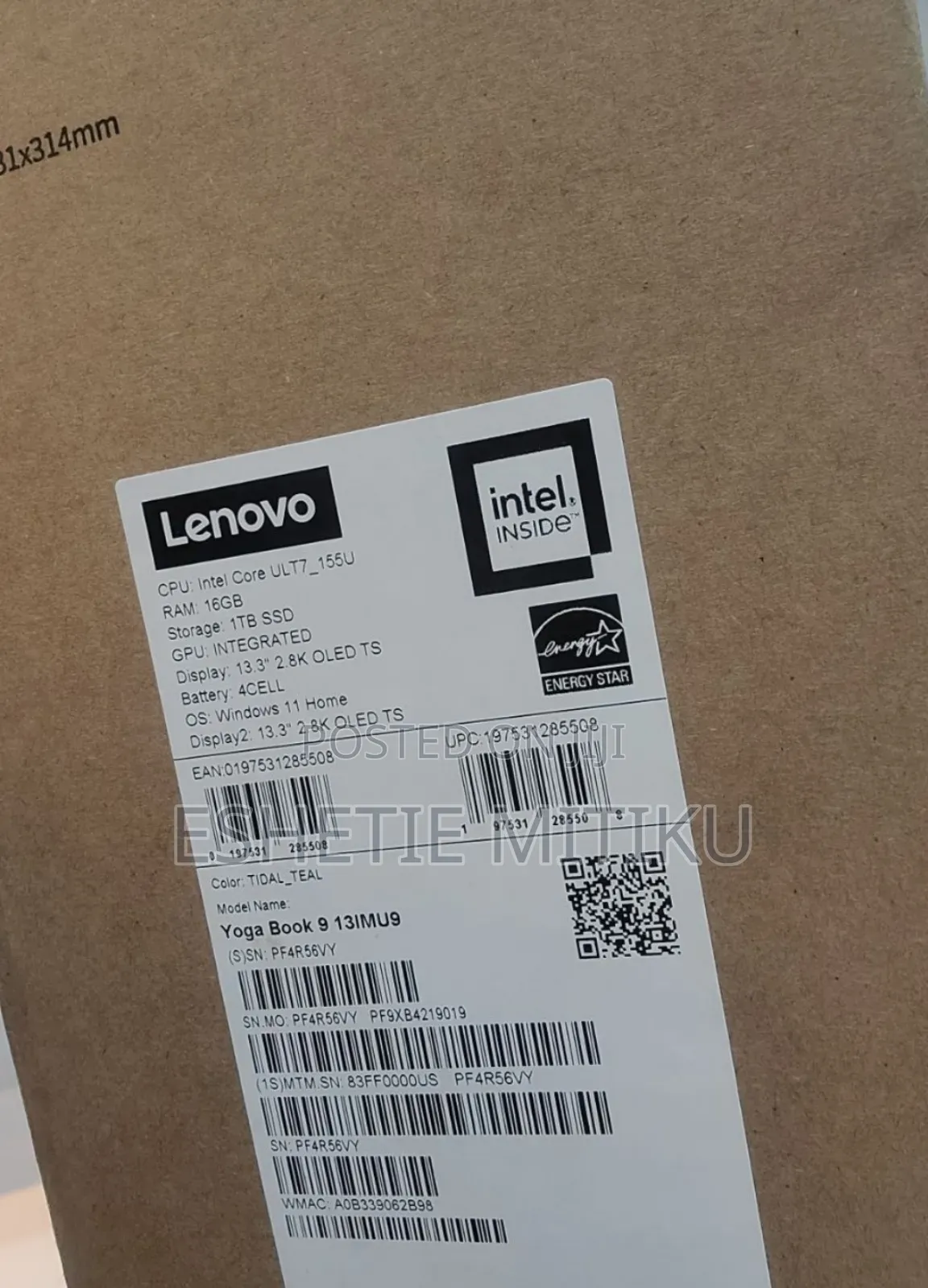 New Laptop Lenovo Yoga Book 9i 16GB Intel Core Ultra 7 SSD 1T