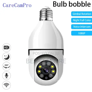 Rotating Bulb Security Camera 360degree 1080p Spy