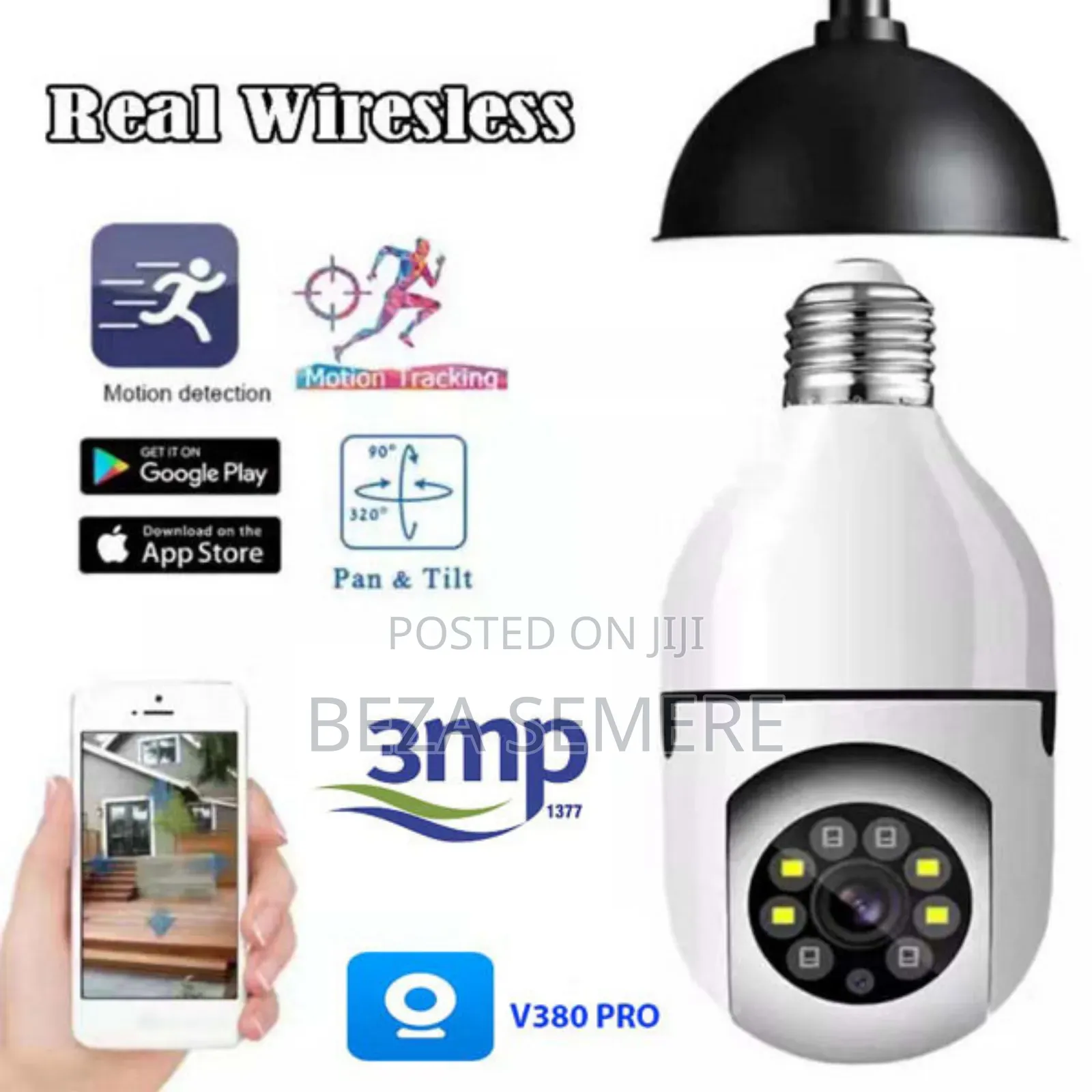 Rotating Bulb Security Camera 360degree CCTV Vintage