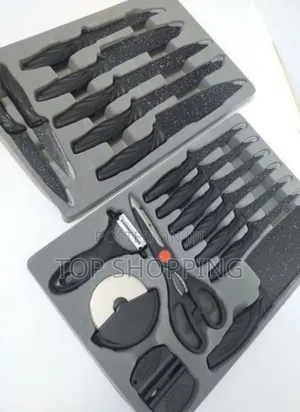 18 PCS Stainless Steel Knife Set ቢላ ሴት
