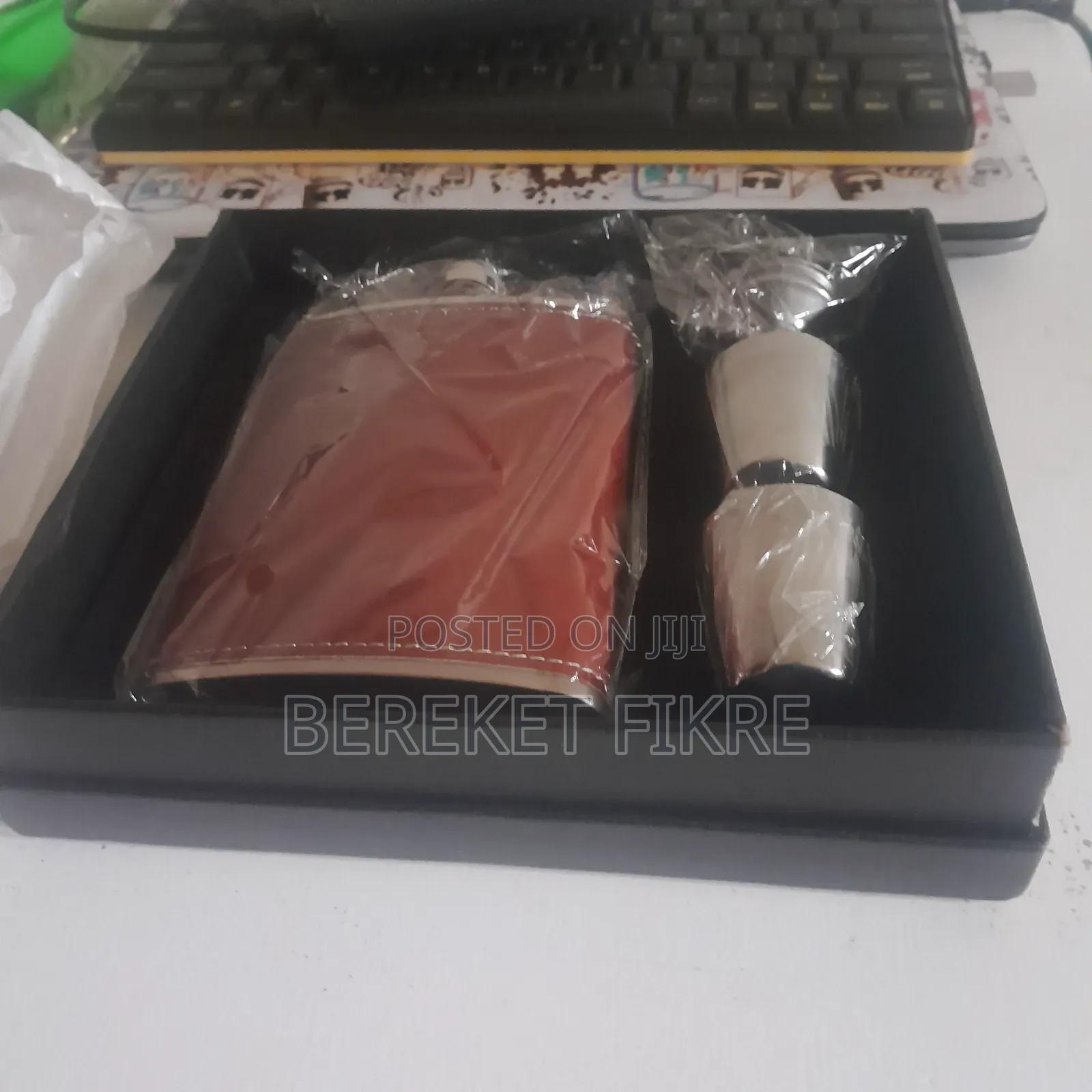 Stainless Steel Leather Wine Hip Flask Set Whiskey Bottle