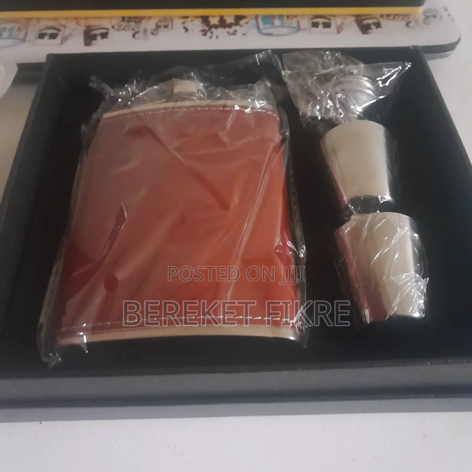 Stainless Steel Leather Wine Hip Flask Set Whiskey Bottle