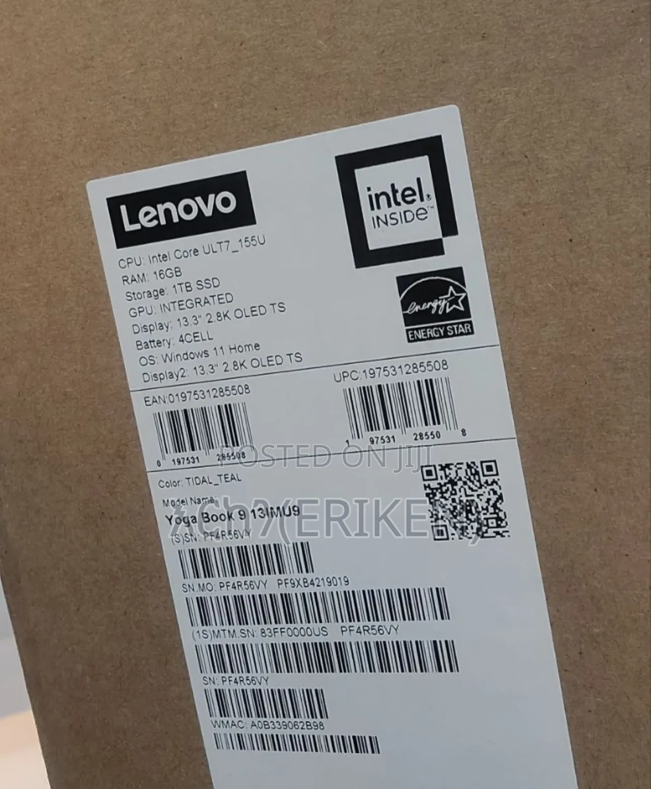 New Laptop Lenovo Yoga Book 9i 16GB Intel Core Ultra 7 SSD 1T