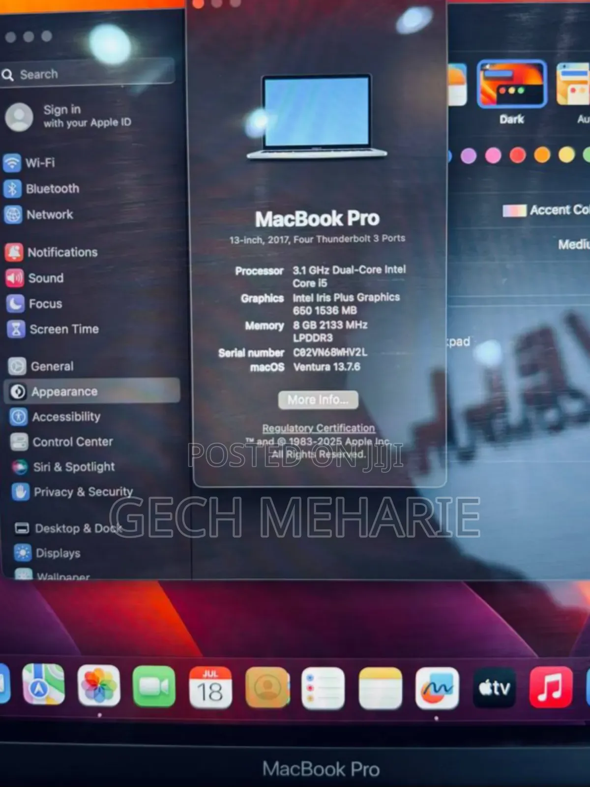 New Laptop Apple MacBook Pro 2017 8GB Intel Core I5 SSD 256GB