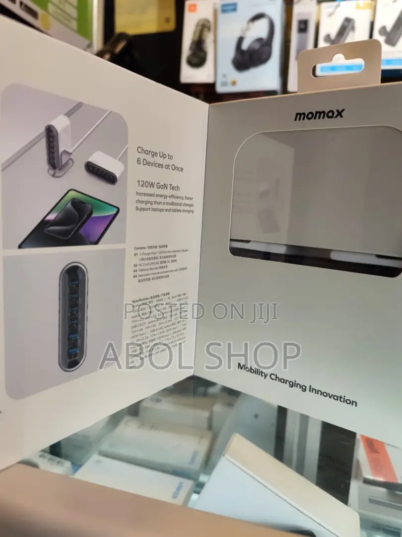 Momax 1-Charge Flow+ 6-Port Gan Charger 120w