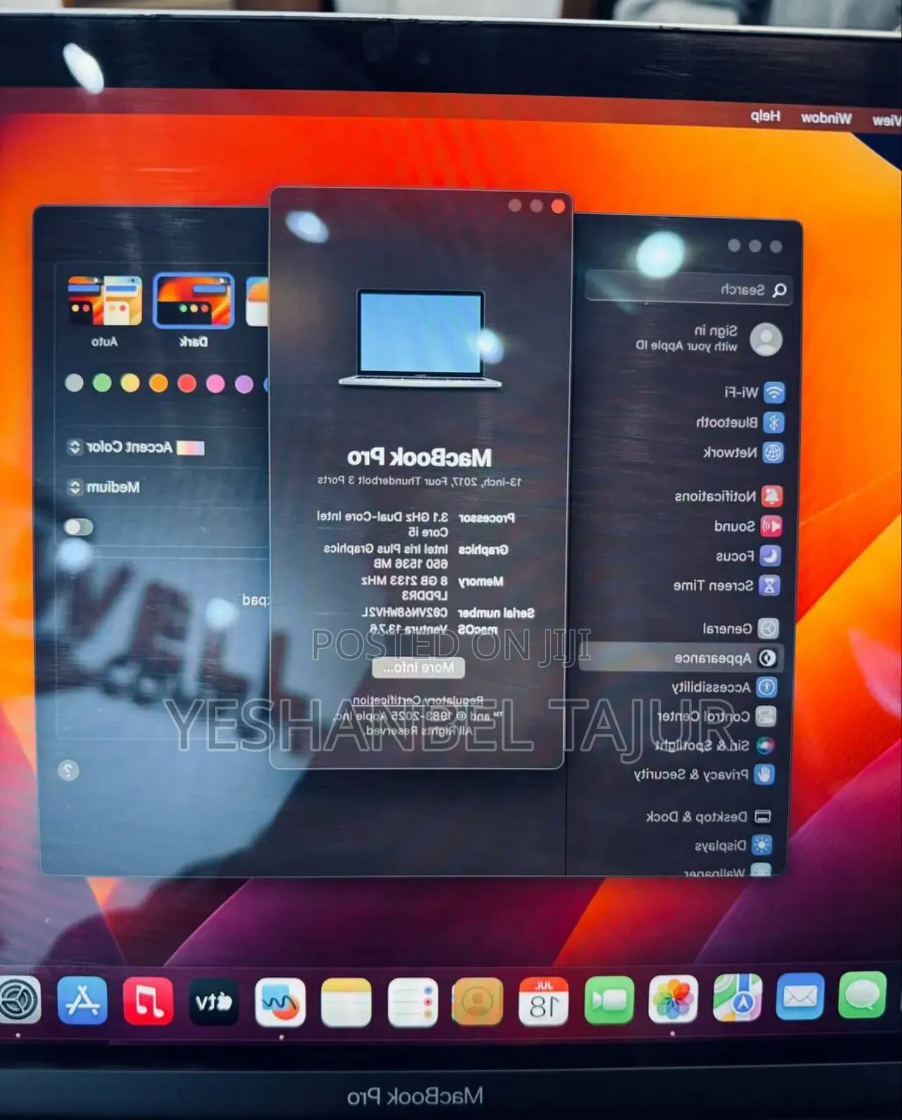 New Laptop Apple MacBook Pro 2017 8GB Apple M1 Pro SSD 256GB