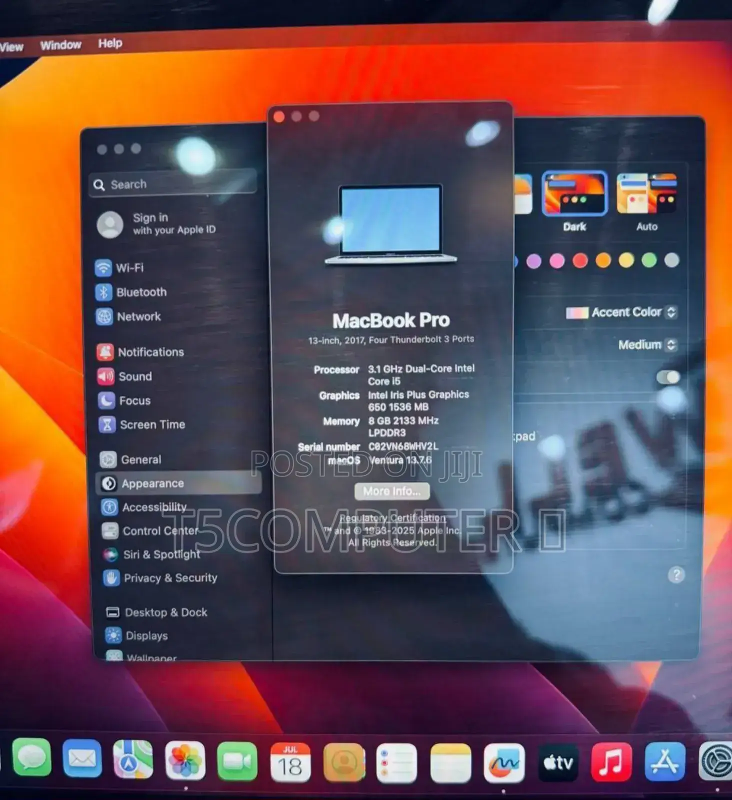 New Laptop Apple MacBook Pro 2017 8GB SSD 256GB