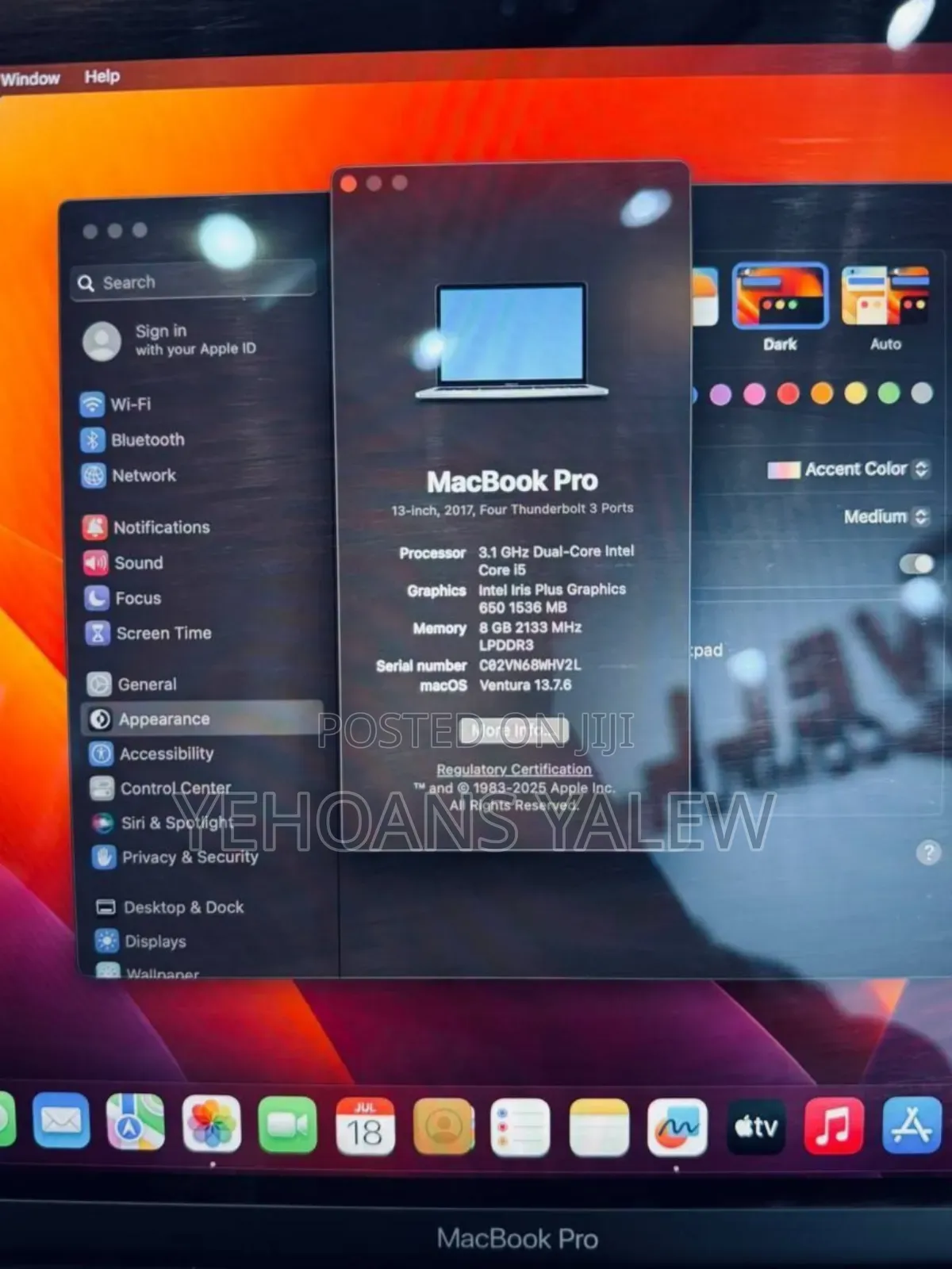 New Laptop Apple MacBook Pro 2017 8GB SSD 256GB