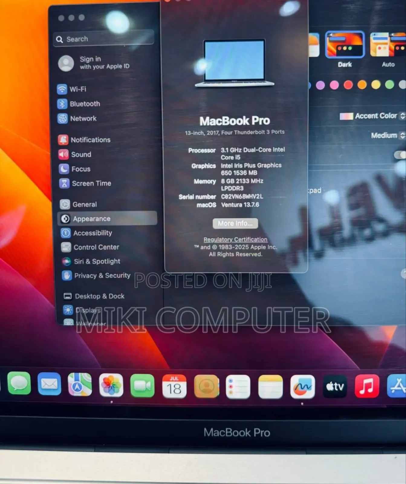 New Laptop Apple MacBook Pro 2017 8GB Intel Core I5 SSD 256GB