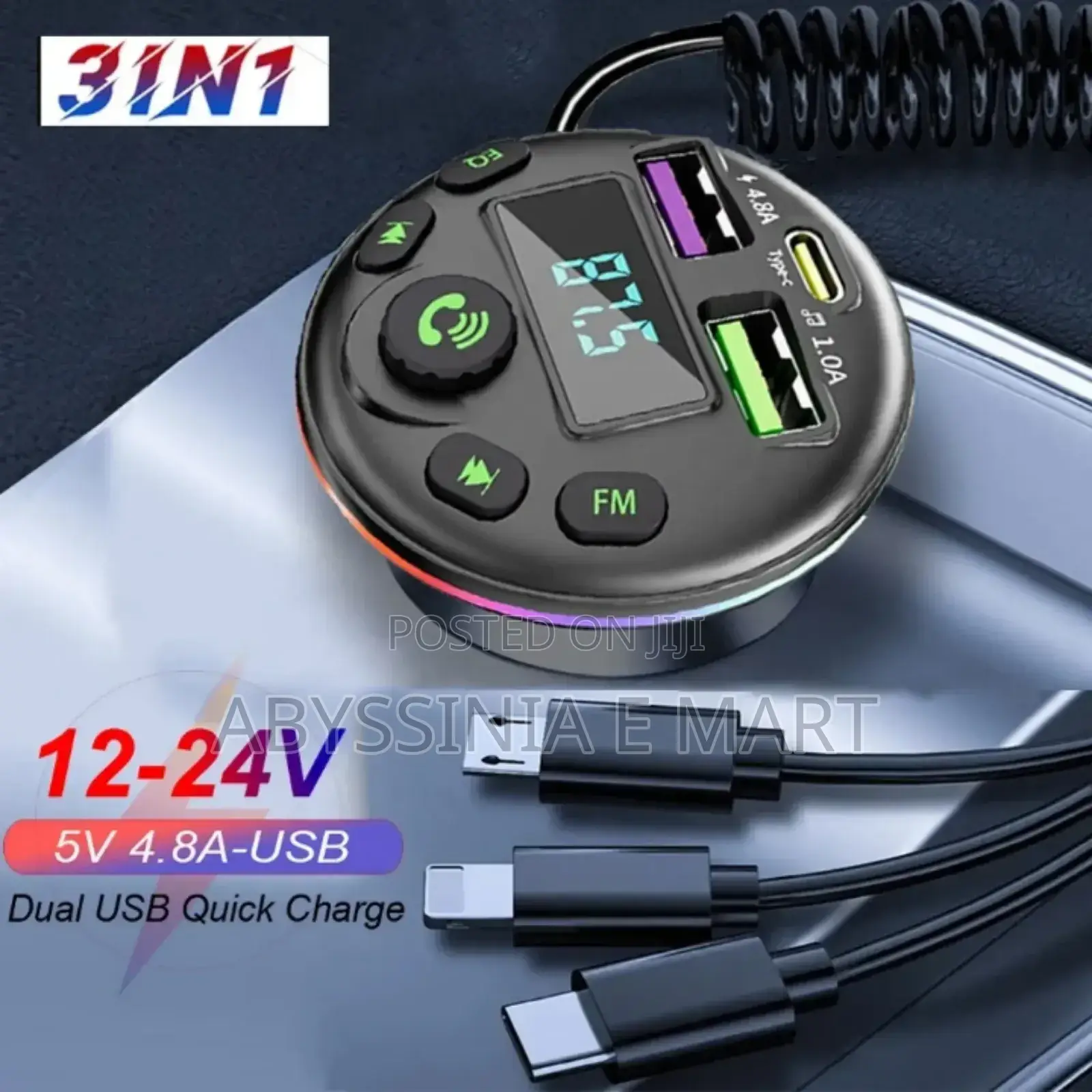 3in1 Car Charger and Mp3