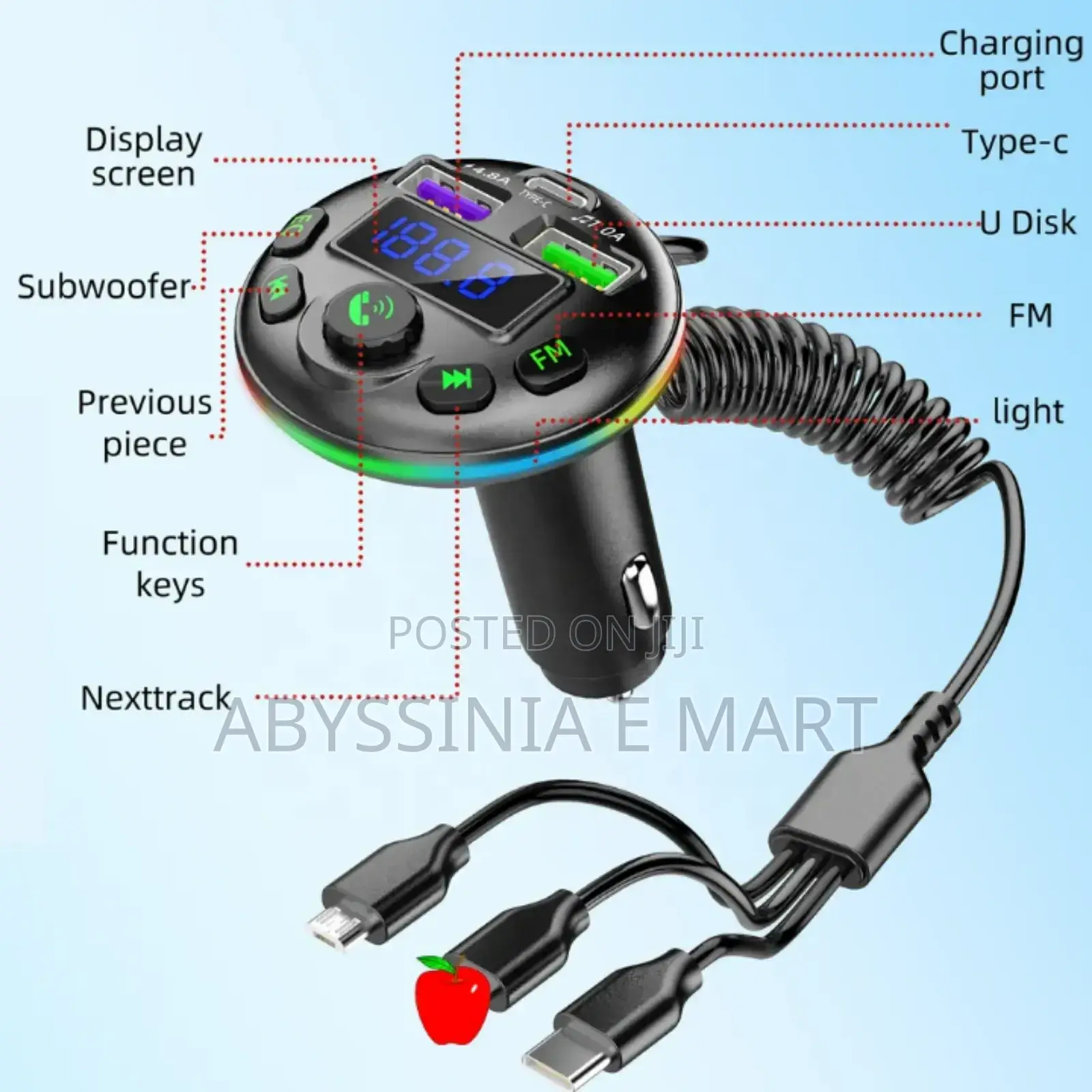 3in1 Car Charger and Mp3