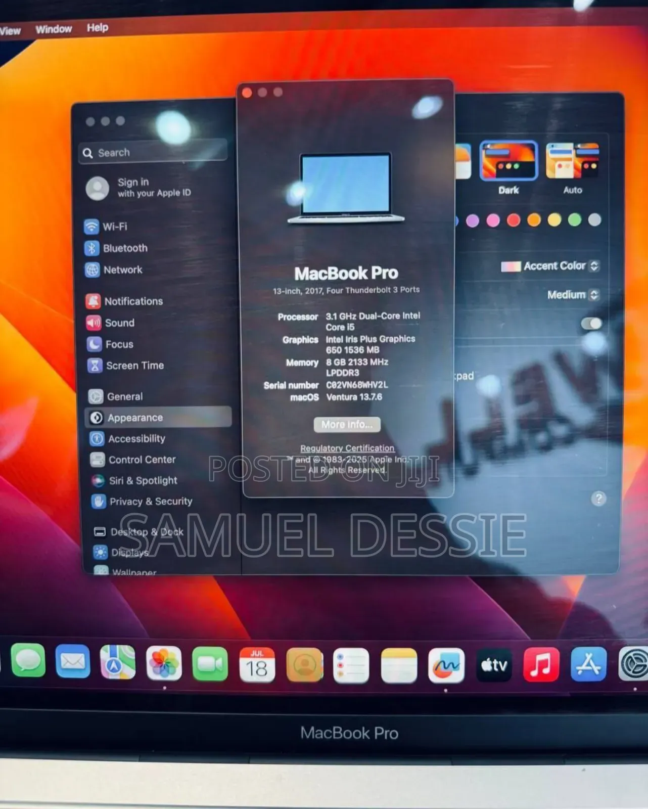 New Laptop Apple MacBook Pro 2017 8GB Intel Core I5 SSD 256GB