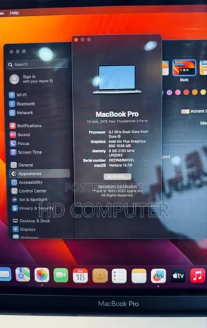 New Laptop Apple MacBook Pro 2017 8GB Intel Core I7 SSD 256GB