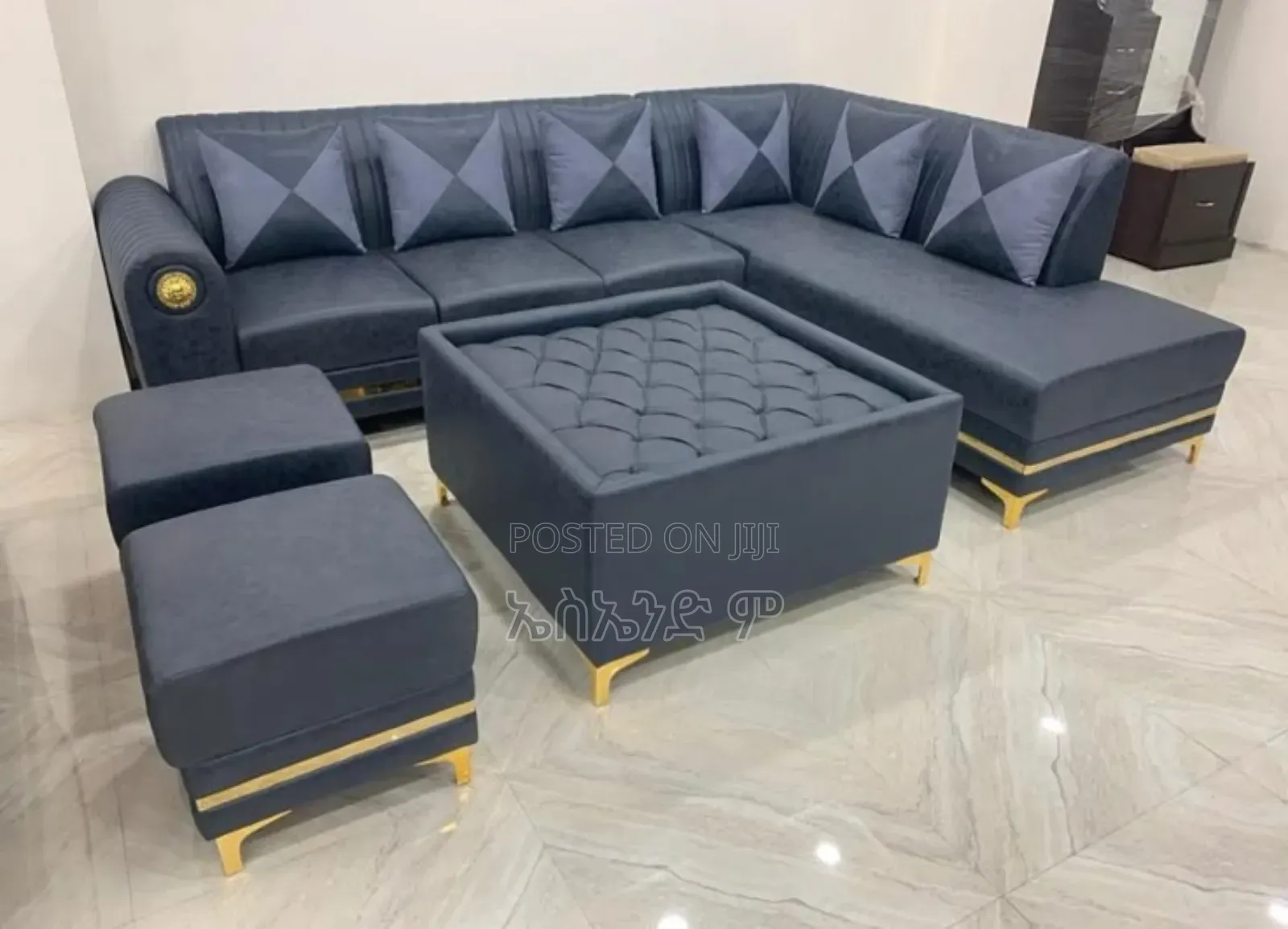 Amit Corner L Shaped Sofa With Table