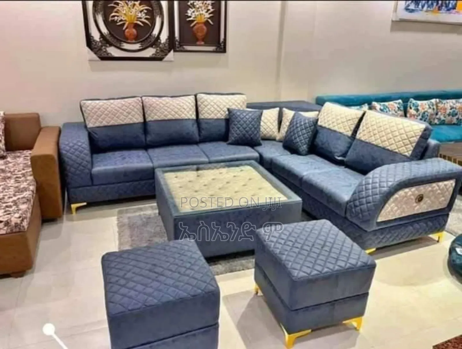 Corner Sofa Design Fully Leather With Table