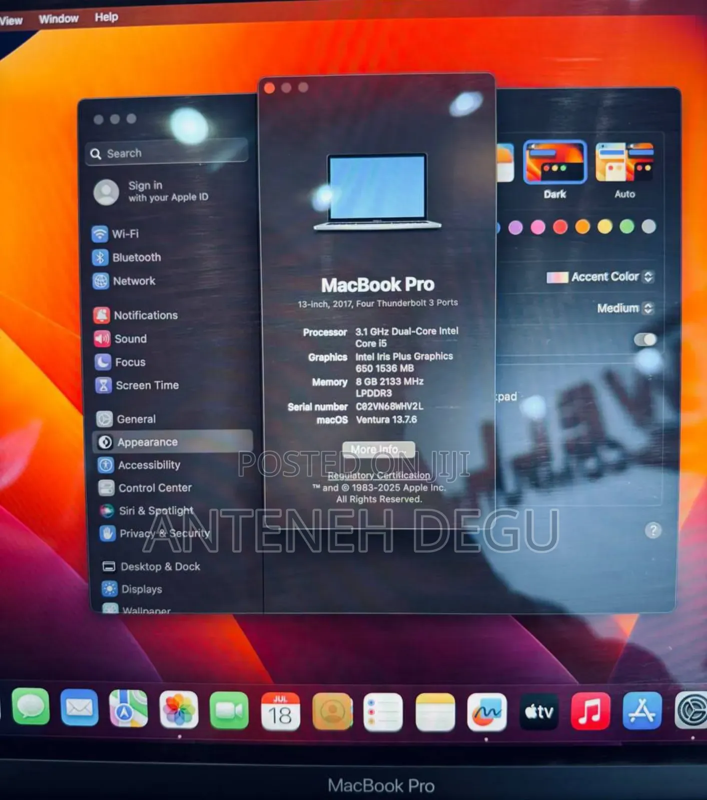 New Laptop Apple MacBook Pro 2017 8GB Intel Core I5 SSD 256GB