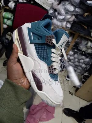 Photo - Jordan 4 Blue White High Master Quality Sho Made in Vietnam