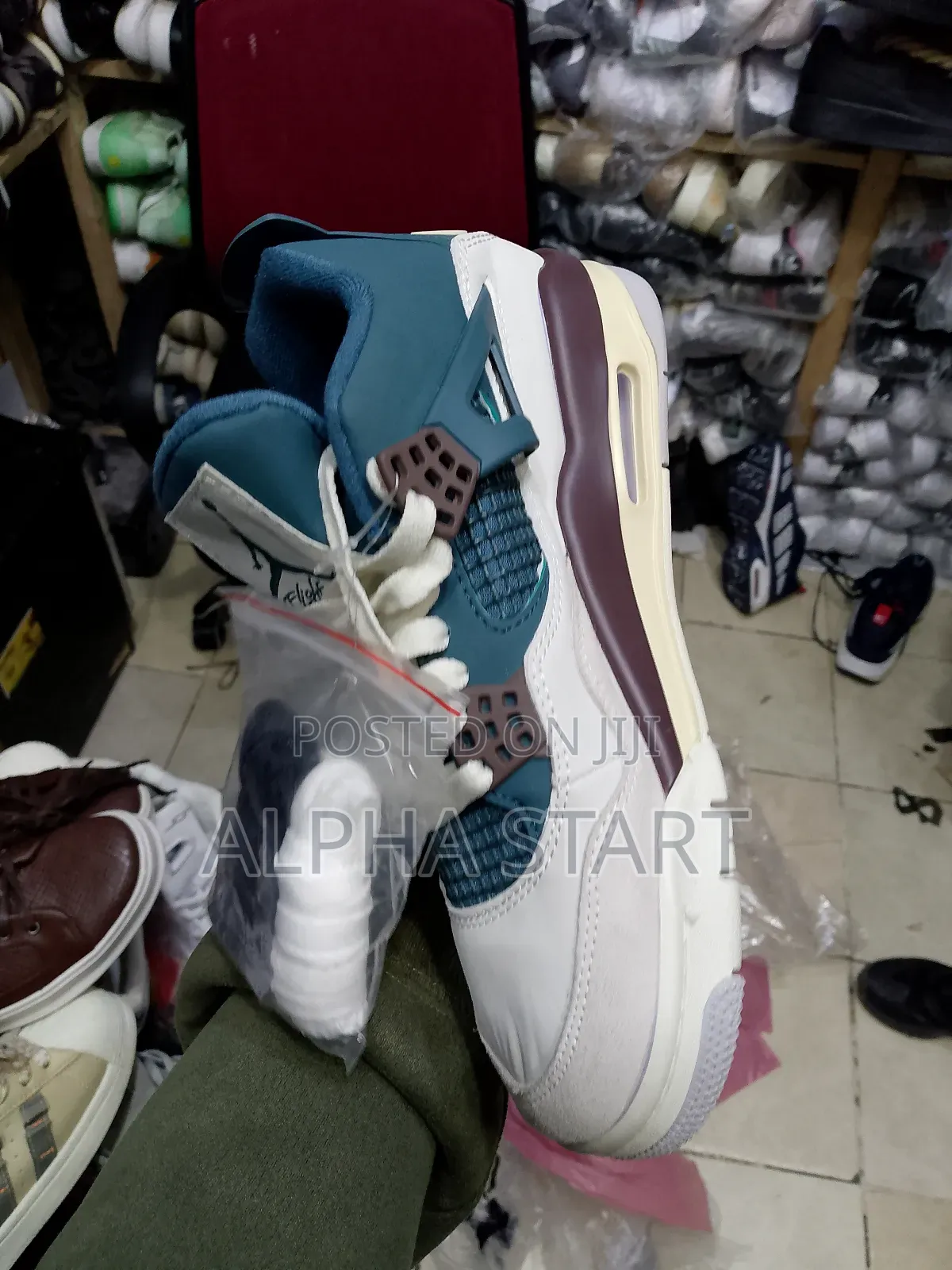 Jordan 4 Blue White High Master Quality Sho Made in Vietnam