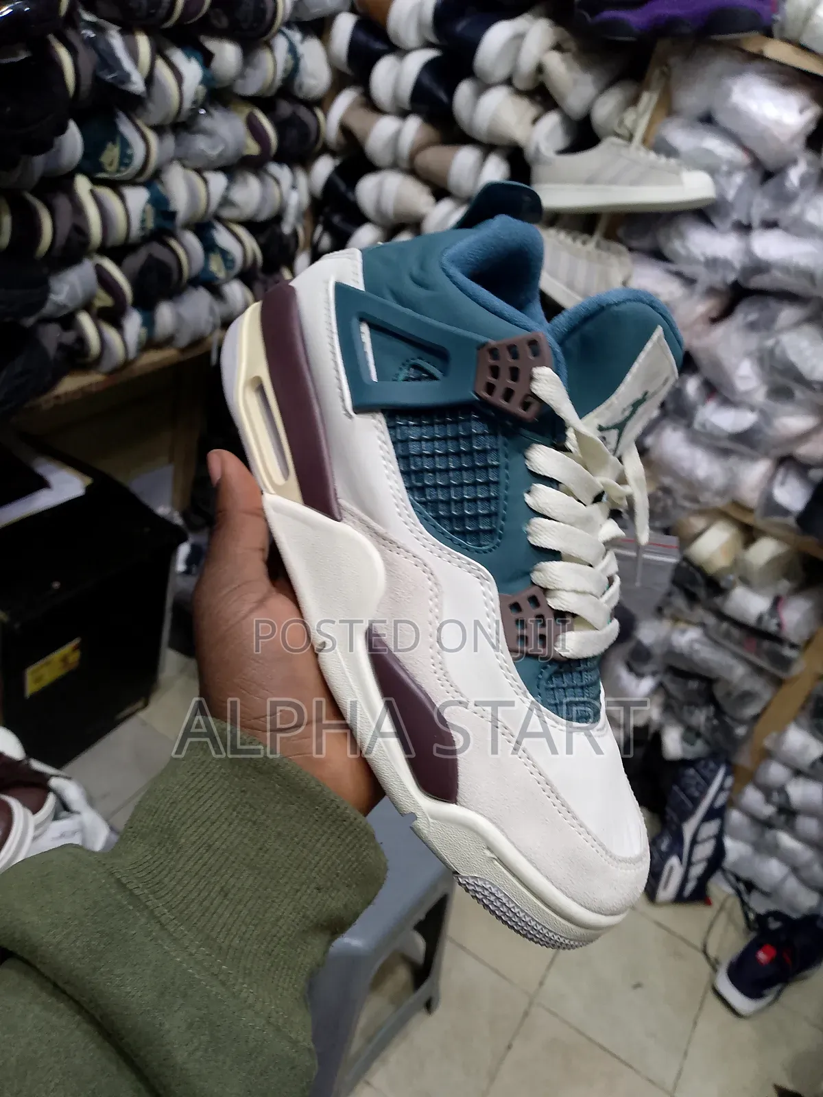 Jordan 4 Blue White High Master Quality Sho Made in Vietnam