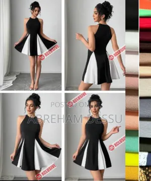 Pleated Hem Contrast Panel Sleeveless Mini Dress