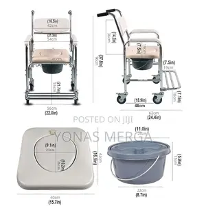 3 in 1 Commode Chair耽爽4 Waterproof Wheels鍳罽toilet Chairةةpot