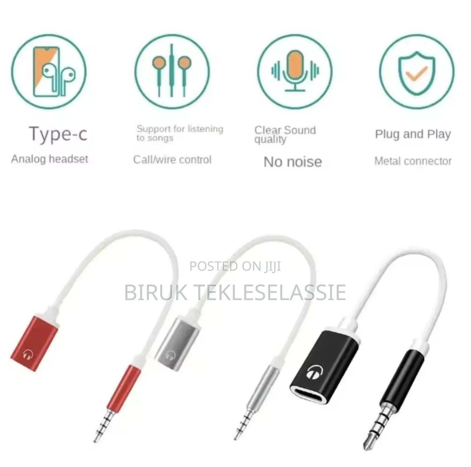 3.5mm Male To Type C Female Headphone Converter