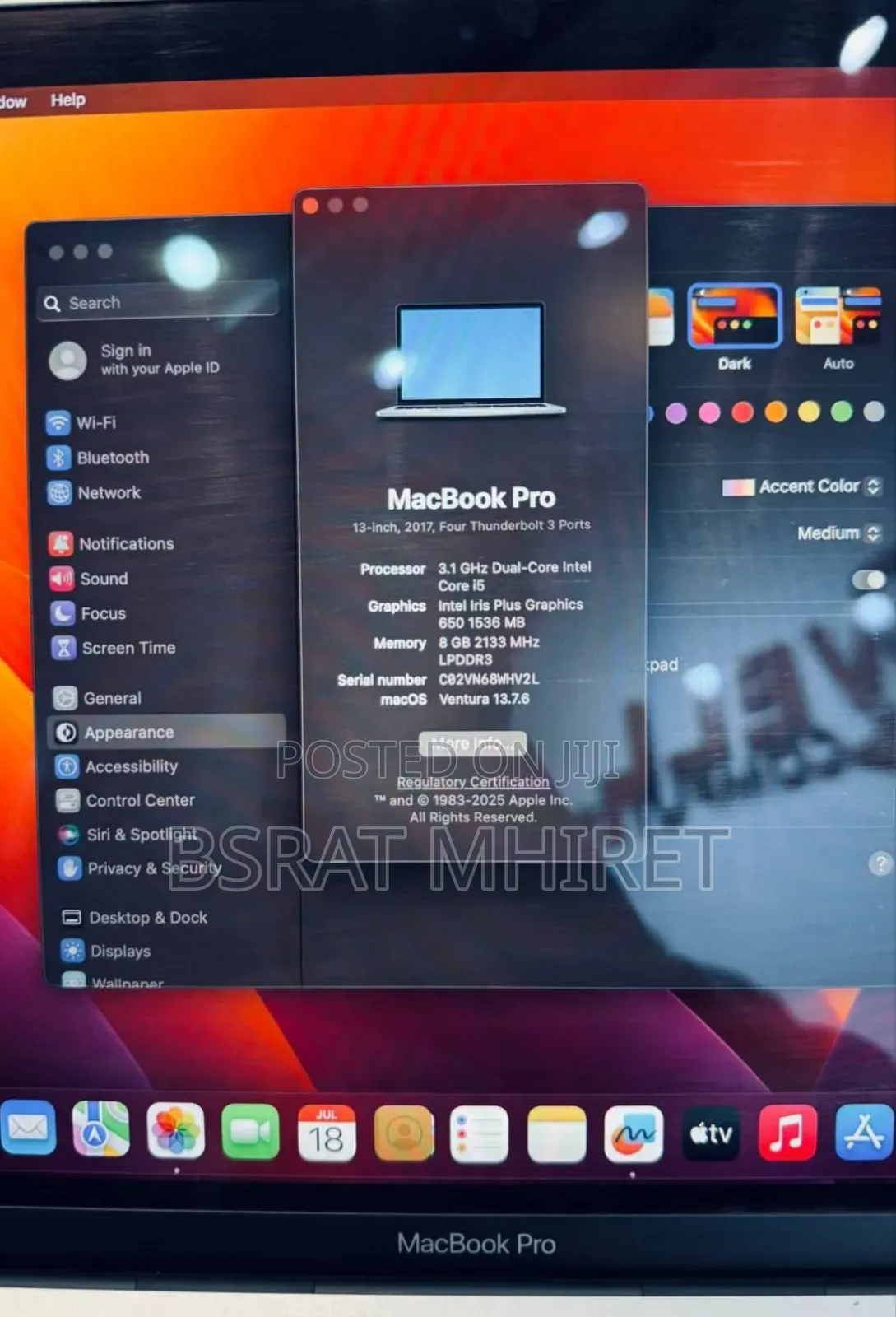 New Laptop Apple MacBook Pro 2017 8GB Intel Core I5 SSD 256GB