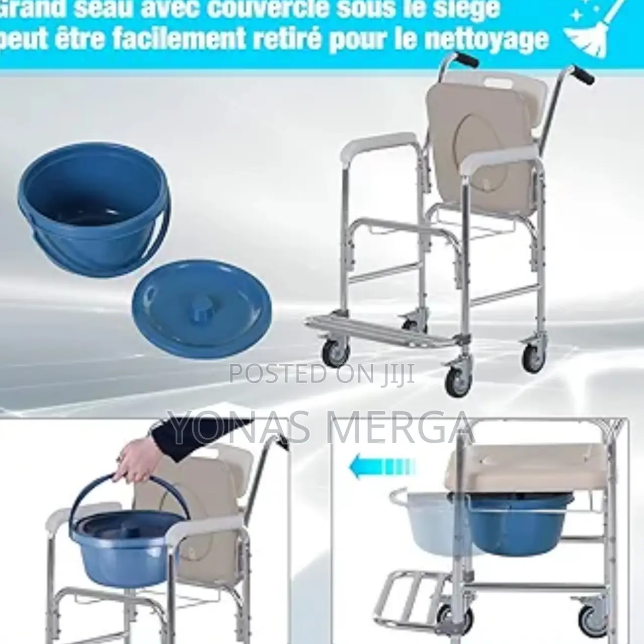 Shower Chair - Removable Bucket垣道pot Chair已故potty Chair• Pot