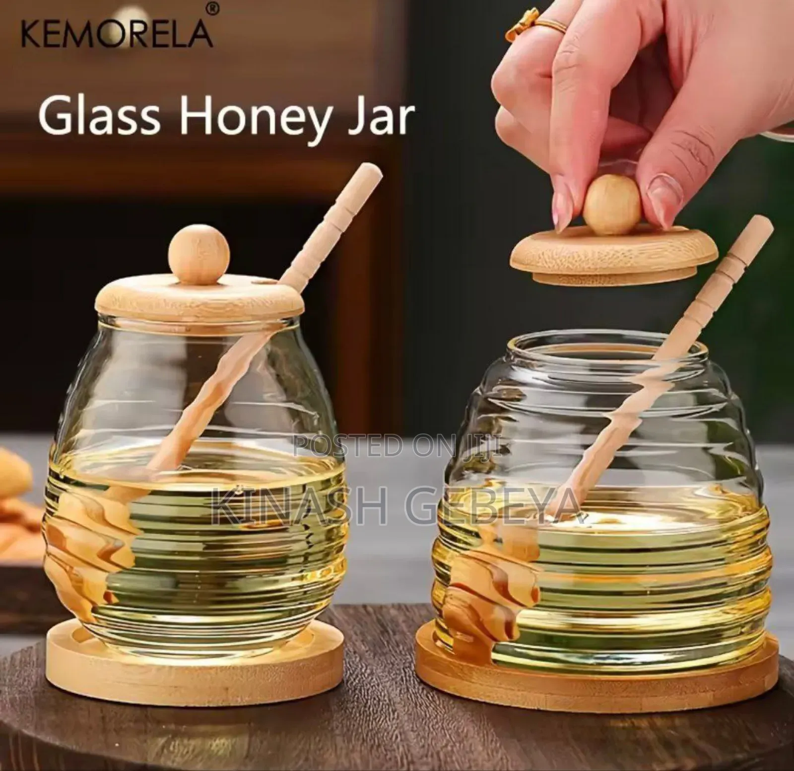 Glass Honey Jar(የማር መቀነሻ ማቅረቢያ)