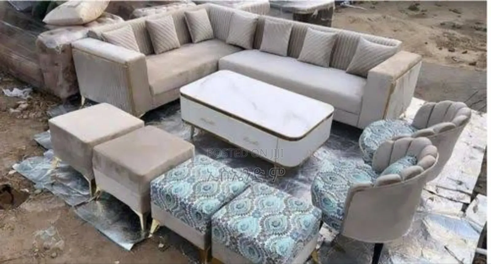 Rectangular Sofa Set Design