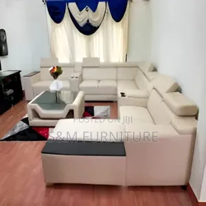 Photo - Malleable Full Leather Sofa Set With Table.