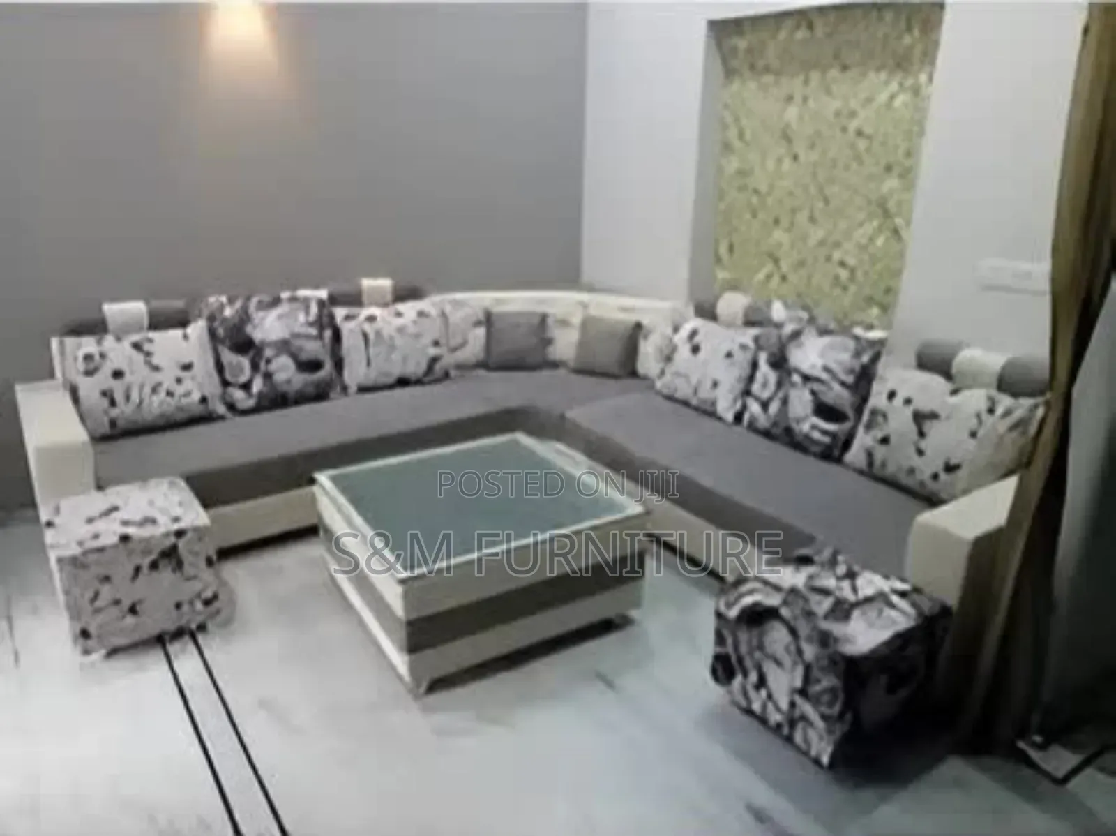 Striking L Shape Sofa With Table.