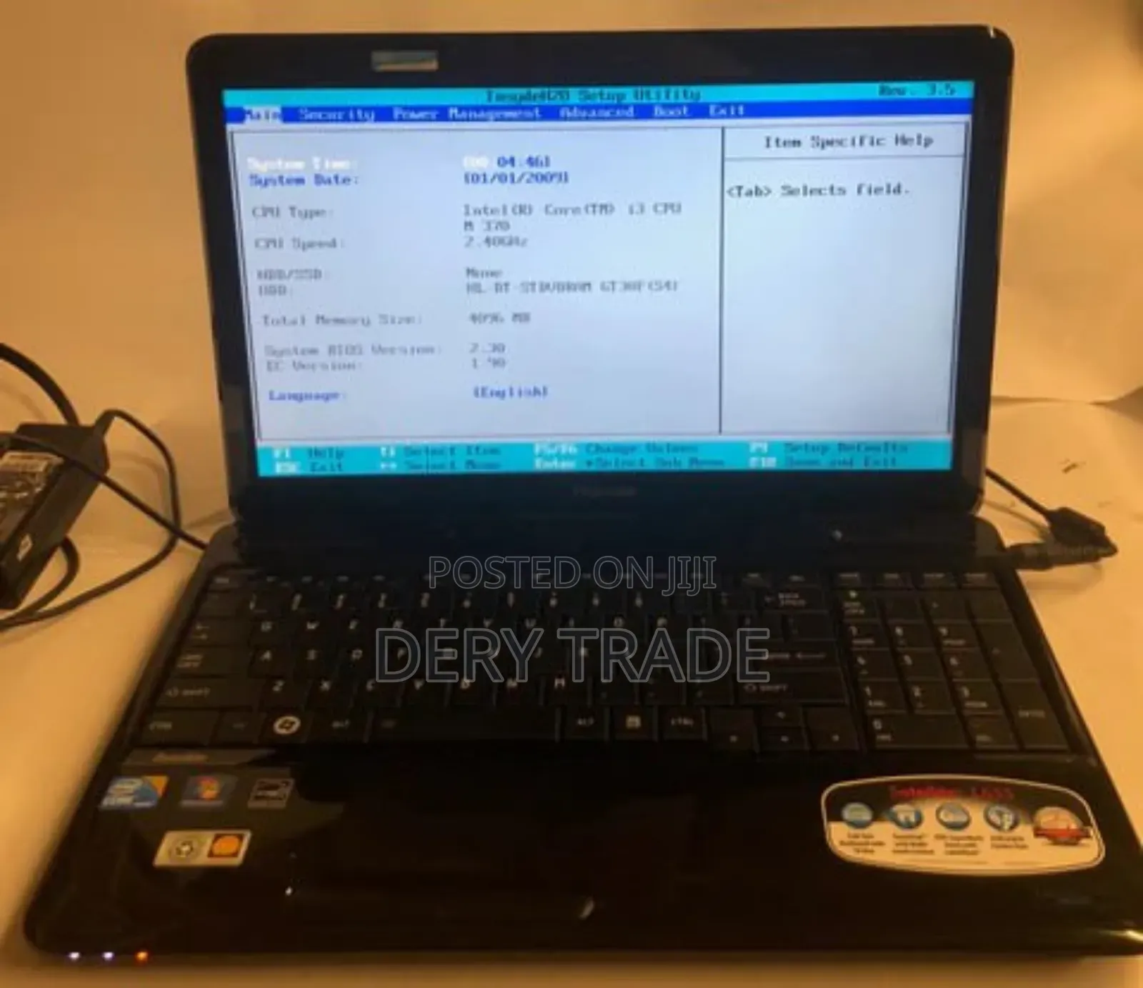 Laptop Toshiba 4GB Intel Core I3 HDD 320GB